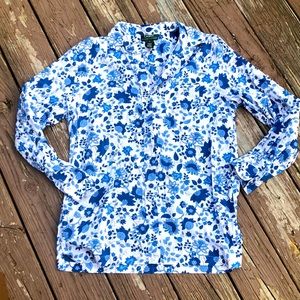 Ralph Lauren Blue and white floral button down